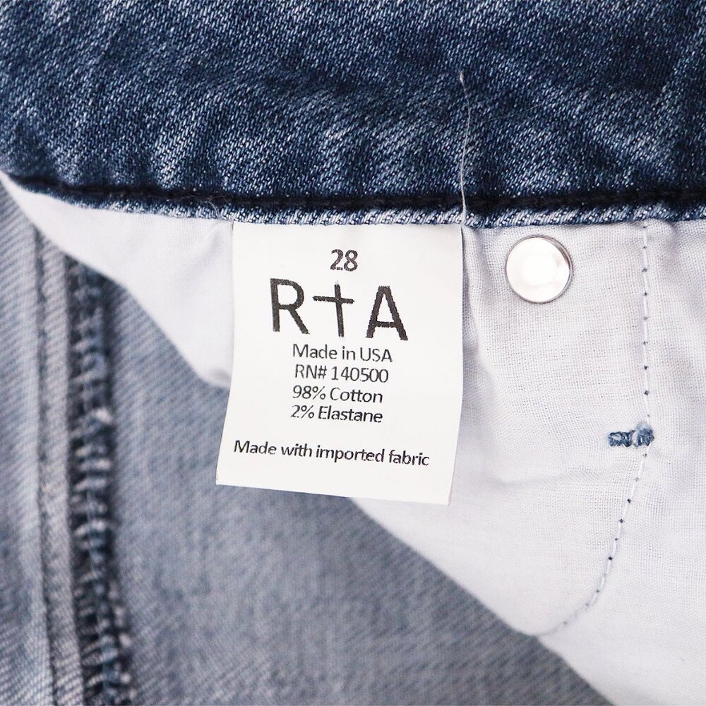 RtA Road To Awe Women's 28 Madrid Skinny Jeans Stretch Frayed Hem Blue Wash $315 - Picture 5 of 14